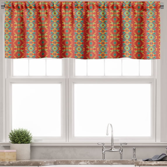 Ambesonne Boho Valance Pack of 2, Retro Inspirations, 54"X18", Multicolor