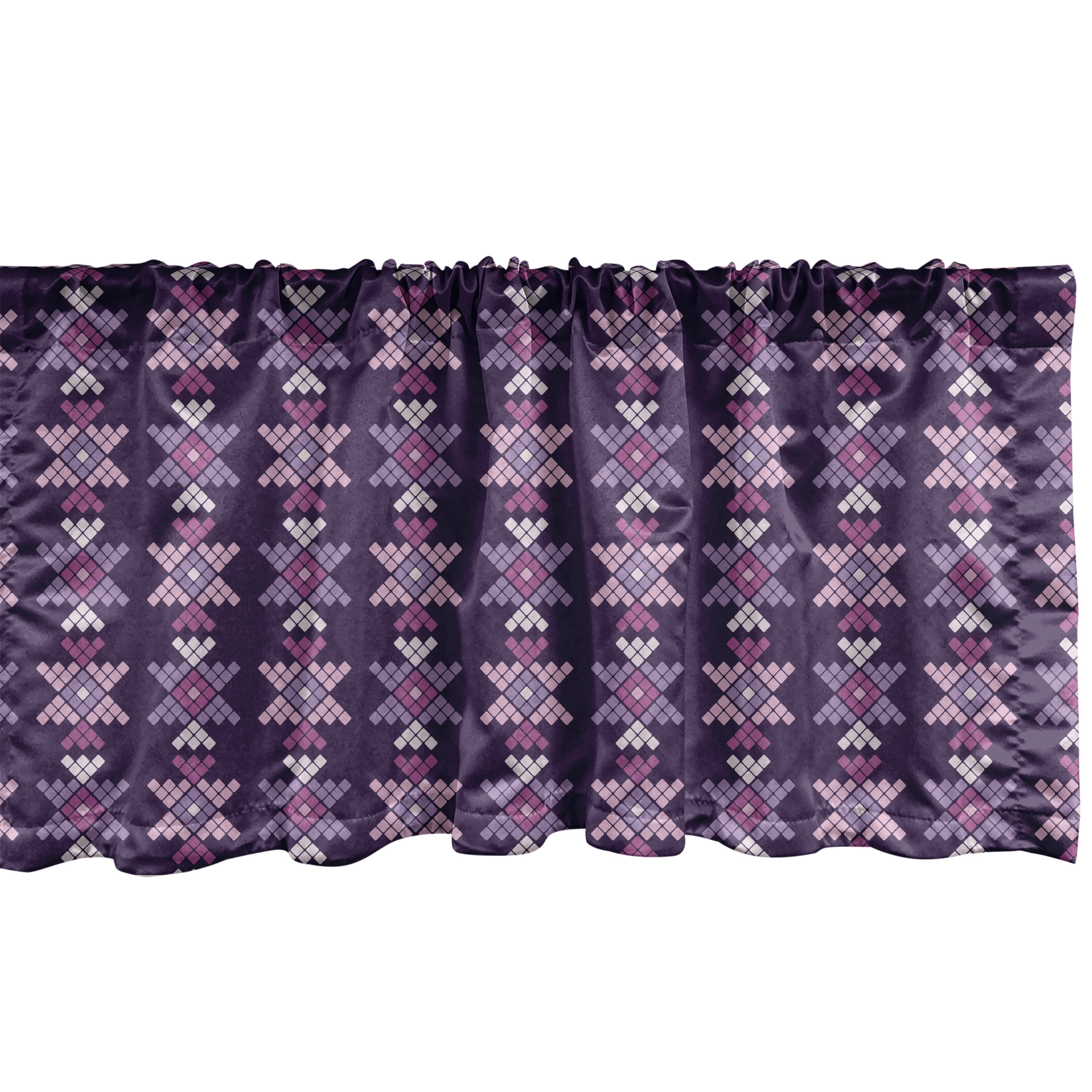 Ambesonne Boho Window Valance, Computer Graphics of Squares Pattern in ...