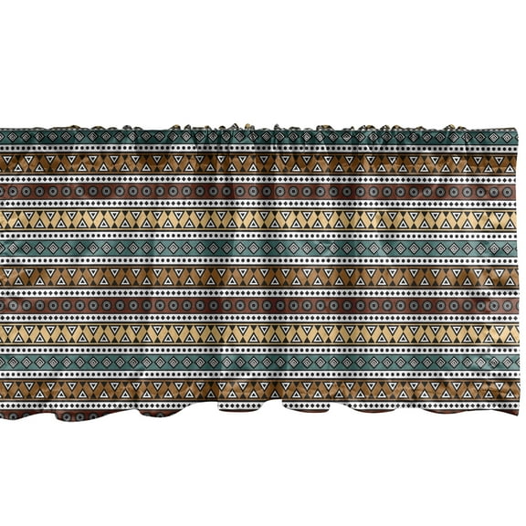 Ambesonne Boho Window Valance, Shapes Pattern, 54" X 12", Multicolor