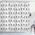 thumbnail image 1 of Ambesonne Bones Shower Curtain, Dancing Skeletons Pattern, 69"Wx70"L, Charcoal Grey and White, 1 of 4