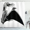thumbnail image 1 of Ambesonne Bones Shower Curtain, Monotone Pterodactyl Skeleton, 69"Wx75"L, Charcoal Grey and White, 1 of 4