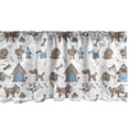 thumbnail image 1 of Ambesonne Bones Window Valance, Cartoon Style Dog Elements, 42" x 18", Cocoa Sky Blue, 1 of 3