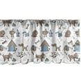 thumbnail image 1 of Ambesonne Bones Window Valance, Cartoon Style Dog Elements, 54" X 18", Cocoa Sky Blue, 1 of 3