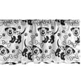 thumbnail image 1 of Ambesonne Bones Window Valance, Monochrome Puppy and Paws, 42" x 18", Charcoal Grey and White, 1 of 3