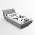 thumbnail image 1 of Ambesonne Book Fitted Sheet 2 Pcs Set, Inspirational Modern Words, Twin, White and Charcoal Grey, 1 of 3