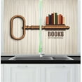 thumbnail image 1 of Ambesonne Book Kitchen Curtains, Key to Knowledge Theme, 55"x39", Multicolor, 1 of 3