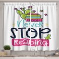 thumbnail image 1 of Ambesonne Book Kitchen Curtains, Vivid Cactus and Stars, 55"x39", Multicolor, 1 of 2