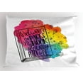 thumbnail image 1 of Ambesonne Book Pillow Sham, Words Between Pages Vivid, 36" X 20", Multicolor, 1 of 2