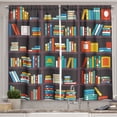 thumbnail image 1 of Ambesonne Bookshelf Kitchen Curtains, Cartoon Colorful Books, 55"x39", Multicolor, 1 of 2