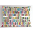 thumbnail image 1 of Ambesonne Bookshelf Pillow Sham, Colorful Cartoon Library, 26" X 20", Multicolor, 1 of 2