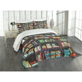 thumbnail image 1 of Ambesonne Bookshelf Quilted Bedspread Set 2 Pcs, Cartoon Colorful Books, Twin Size, Multicolor, 1 of 5