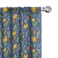 thumbnail image 1 of Ambesonne Botanic Window Curtains, Woodland Themed Elements, Each 28" W x 84" L, Marigold and Orange, 1 of 3