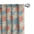 thumbnail image 1 of Ambesonne Botanic Curtains, Hippie Floral Prehistoric, Pair of 28"x63", Vermilion Beige Teal, 1 of 5