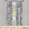 thumbnail image 1 of Ambesonne Botanic Curtains, Vintage Floral Pattern Art, Pair of 28"x63", White Black, 1 of 2