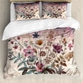 thumbnail image 1 of Ambesonne Botanic Duvet Cover Set, Wildflower Bouquet Vintage, King, Mauve Beige Teal, 1 of 5