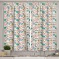 thumbnail image 1 of Ambesonne Botanic Kitchen Curtains, Monstera Bluebells Birds, 55"x30", Multicolor, 1 of 3