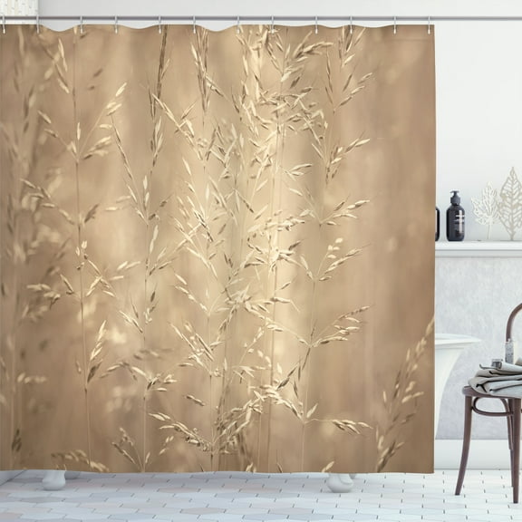 Ambesonne Botanic Shower Curtain, Rural Seasonal Country Art, 69"Wx75"L, Sand Brown