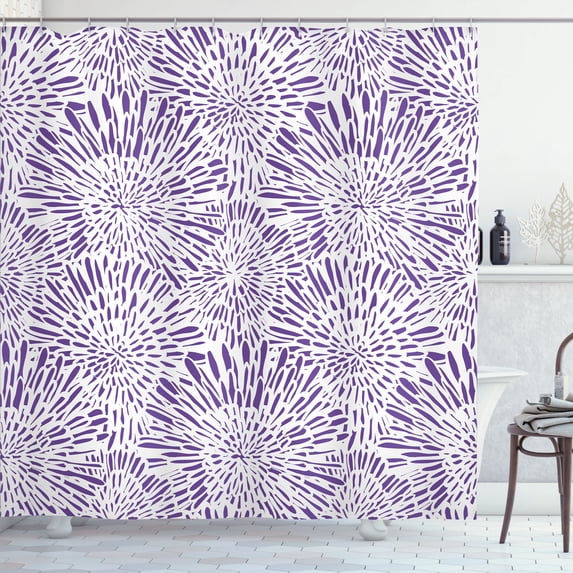 Ambesonne Botanic Shower Curtain, Vintage Floral Pattern Art, 69"Wx84"L, Blue Violet