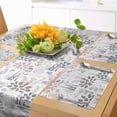 thumbnail image 1 of Ambesonne Botanic Table Runner & Placemats, Floral Leaves Herbs Doodle, Placemat 4 pcs + Runner 12"x90", Mauve Taupe and Blue Grey, 1 of 2