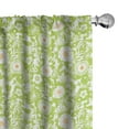 thumbnail image 1 of Ambesonne Botanical 4-Panel Curtains, Abstract Floral Details, 56"x84", Apple Green Pale Orange, 1 of 4