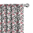 thumbnail image 1 of Ambesonne Botanical 4-Panel Curtains, Berries on Twigs Leaves, 56"x63", Dark Pink and Charcoal Grey, 1 of 4