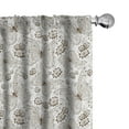 thumbnail image 1 of Ambesonne Botanical Window Curtains, Botanical Drawn by Hand, Each 28" W x 63" L, Dark Rosewood and White, 1 of 4