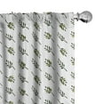 thumbnail image 1 of Ambesonne Botanical Window Curtains, Diagonal Olive Branches, Each 28" W x 84" L, Evergreen Olive Green, 1 of 4