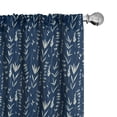 thumbnail image 1 of Ambesonne Botanical Window Curtains, Floral Rustic Ornament, Each 28" W x 95" L, Dark Petrol Blue and White, 1 of 4