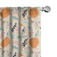 thumbnail image 1 of Ambesonne Botanical Window Curtains, Leaves Branches Circles, Each 28" W x 95" L, Pale Orange Seafoam, 1 of 4