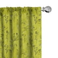 thumbnail image 1 of Ambesonne Botanical Window Curtains, Minimal Garden Branches, Each 28" W x 95" L, Yellow Green and Grey, 1 of 4