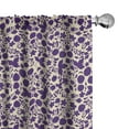 thumbnail image 1 of Ambesonne Botanical Window Curtains, Raspberries Flowers Drops, Each 28" W x 84" L, Cream and Quartz, 1 of 4