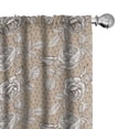 thumbnail image 1 of Ambesonne Botanical Window Curtains, Roses with Polka Dots, Each 28" W x 84" L, Tan Chestnut Brown, 1 of 5