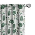 thumbnail image 1 of Ambesonne Botanical Window Curtains, Tropical Monstera Branch, Each 28" W x 84" L, Hunter Green and Dried Rose, 1 of 4