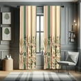 thumbnail image 1 of Ambesonne Botanical Curtains 2 Panel Set, Wildflowers on Stripes, Pair of - 28" x 84", Ivory Salmon Jade Green, 1 of 4