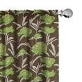thumbnail image 1 of Ambesonne Botanical Curtains, Abstract Nostalgic Leaves, Pair of 28"x95", Brown Lime Green, 1 of 5