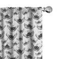 thumbnail image 1 of Ambesonne Botanical Curtains, Dotwork Anemone Flowers, Pair of 28"x95", Charcoal Grey and White, 1 of 5