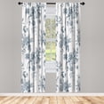 thumbnail image 1 of Ambesonne Botanical Curtains, Floral Victorian Print, Pair of 28"x84", Charcoal Grey, 1 of 2
