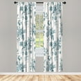 thumbnail image 1 of Ambesonne Botanical Curtains, Floral Victorian Print, Pair of 28"x95", Petrol Blue, 1 of 2