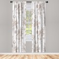 thumbnail image 1 of Ambesonne Botanical Curtains, Floral Victorian Print, Pair of 28"x95", Taupe Grey, 1 of 2