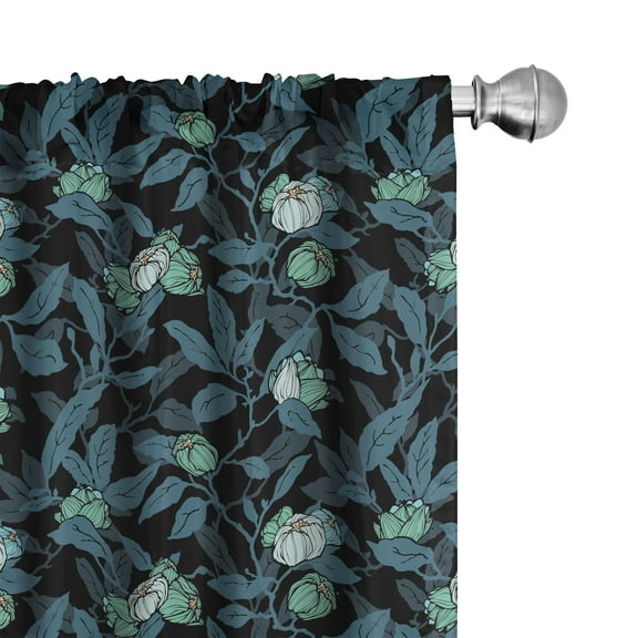 Ambesonne Botanical Curtains, Flourishing Flowers Twigs, Pair of 28"x63", Multicolor