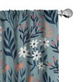 thumbnail image 1 of Ambesonne Botanical Curtains, Flowers Nature Flora Plot, Pair of 28"x95", Slate Blue and Dark Peach, 1 of 5