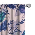 thumbnail image 1 of Ambesonne Botanical Curtains, Flowers Nature Repeating, Pair of 28"x95", Navy Blue Violet and Teal, 1 of 5