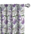 thumbnail image 1 of Ambesonne Botanical Curtains, Lavender and Peony, Pair of 28"x84", Multicolor, 1 of 5