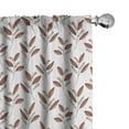 thumbnail image 1 of Ambesonne Botanical Curtains, Retro Hand-Drawn Leaves, Pair of 28"x95", Pale Cinnamon and Amber, 1 of 4