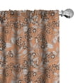 thumbnail image 1 of Ambesonne Botanical Curtains, Romantic Leaves Berry Art, Pair of 28"x63", Persian Orange and Grey, 1 of 4