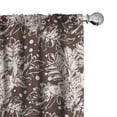 thumbnail image 1 of Ambesonne Botanical Curtains, Sketchy Leaves Circles, Pair of 28"x84", Dark Cocoa and White, 1 of 5