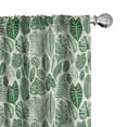 thumbnail image 1 of Ambesonne Botanical Curtains, Vintage Exotic Leaves, Pair of 28"x63", Green and Ivory, 1 of 5