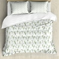 thumbnail image 1 of Ambesonne Botanical Duvet Cover Set, Modern Plain Herbal Twigs, 2-Calking, White Pale Olive Green, 1 of 5