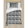 thumbnail image 1 of Ambesonne Botanical Duvet Cover Sets, Grey Water Lily Leaves, 2-Twin, Charcoal Grey and White, 1 of 4