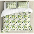 thumbnail image 1 of Ambesonne Botanical Duvet Cover Sets, Olives and Lemons Growing, 2-Queen, Pastel Yellow Green, 1 of 6
